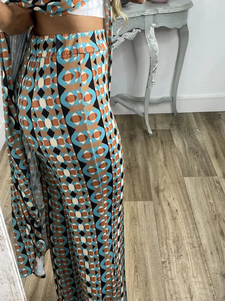 💐 Pohodlný oblek s abstraktním potiskem pro ženy