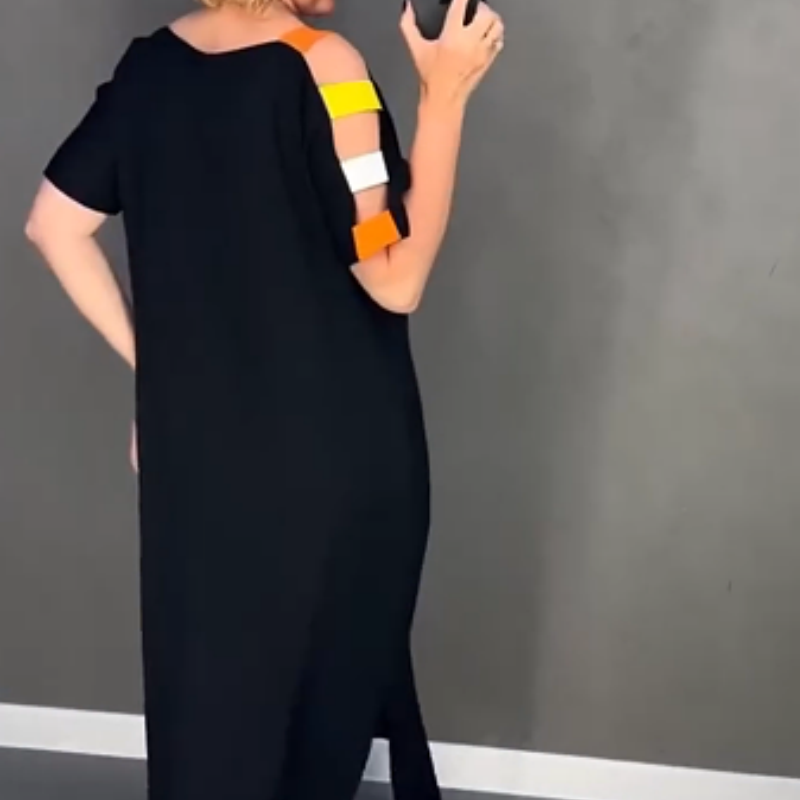 🍂Módní dámské šaty s krátkým rukávem a potiskem