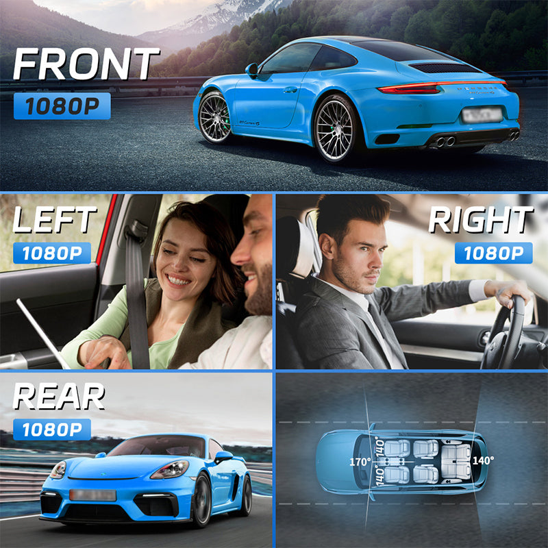 🔥4CH HD kamera do auta s nočním viděním