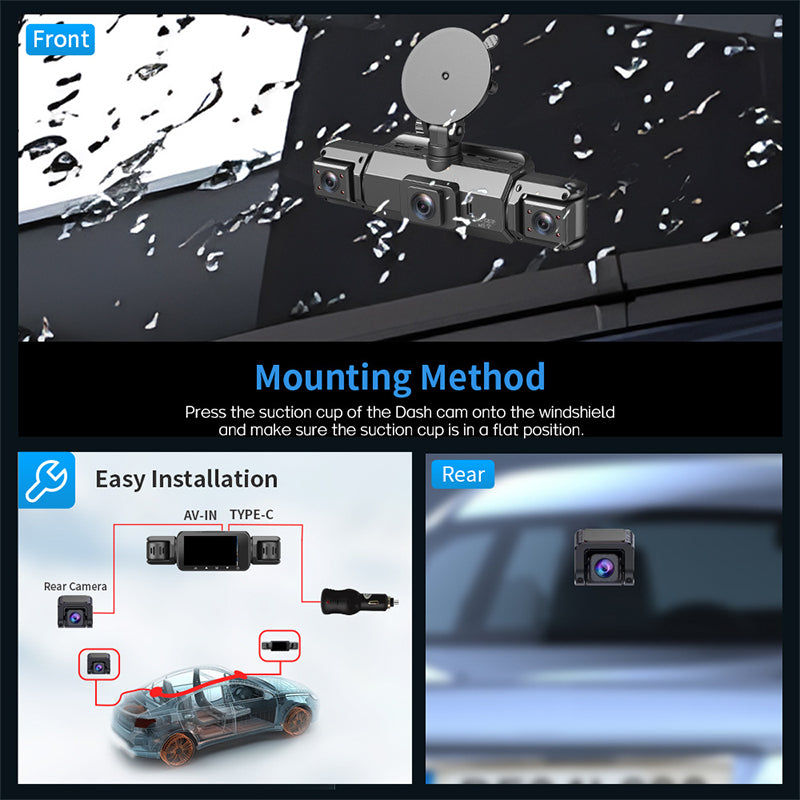 🔥4CH HD kamera do auta s nočním viděním