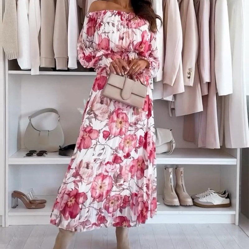 🌸Květinový top s otevřenými rameny a dvoudílný set s maxi sukní