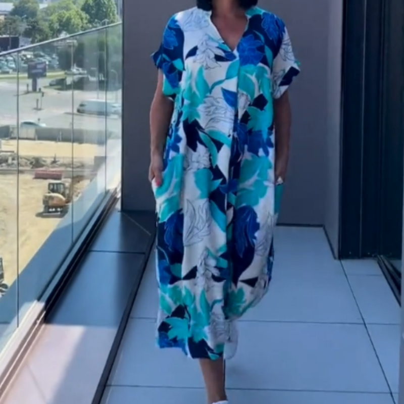 🌿Dámské elegantní šaty s potiskem do V