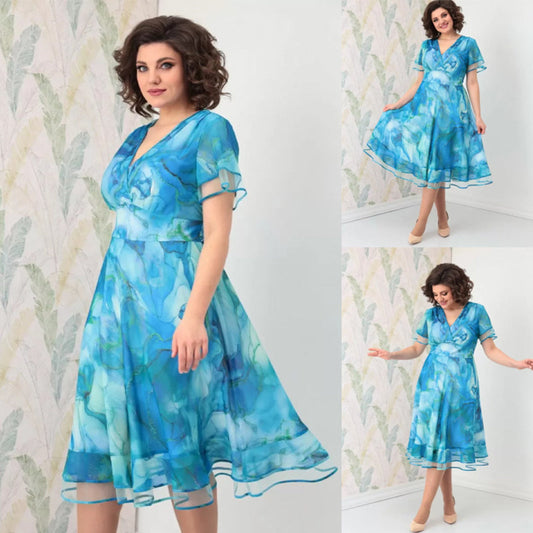 🌸Dámské vzdušné zavinovací midi šaty