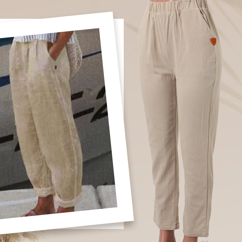Prodyšné plátěné ležérní kalhoty