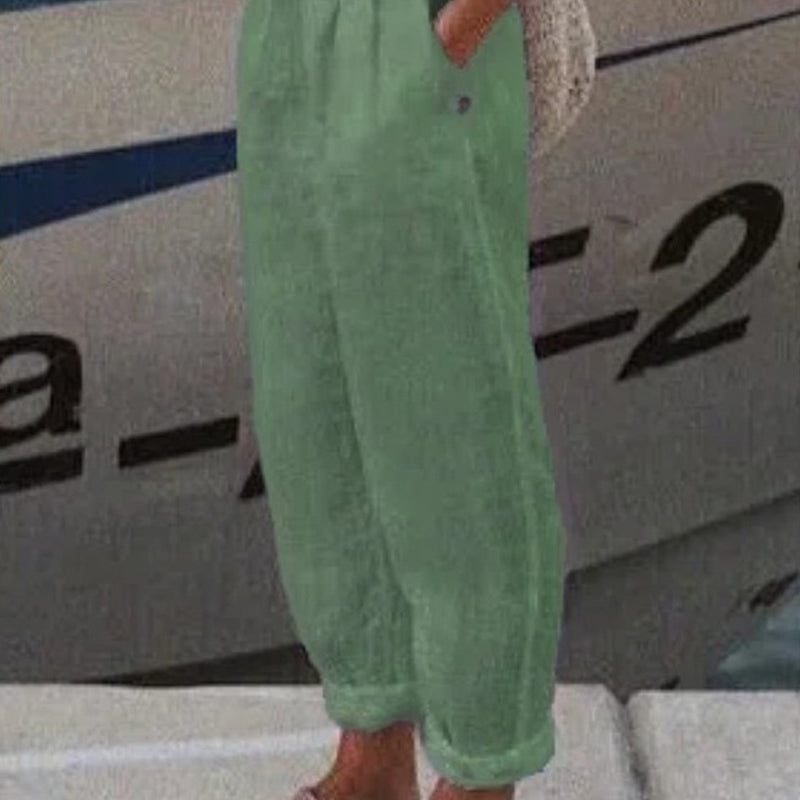 Prodyšné plátěné ležérní kalhoty