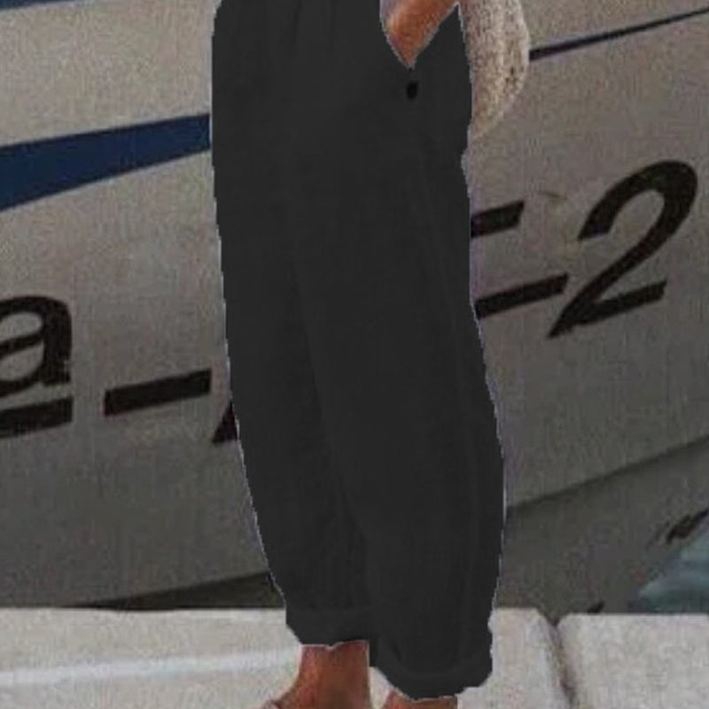 Prodyšné plátěné ležérní kalhoty