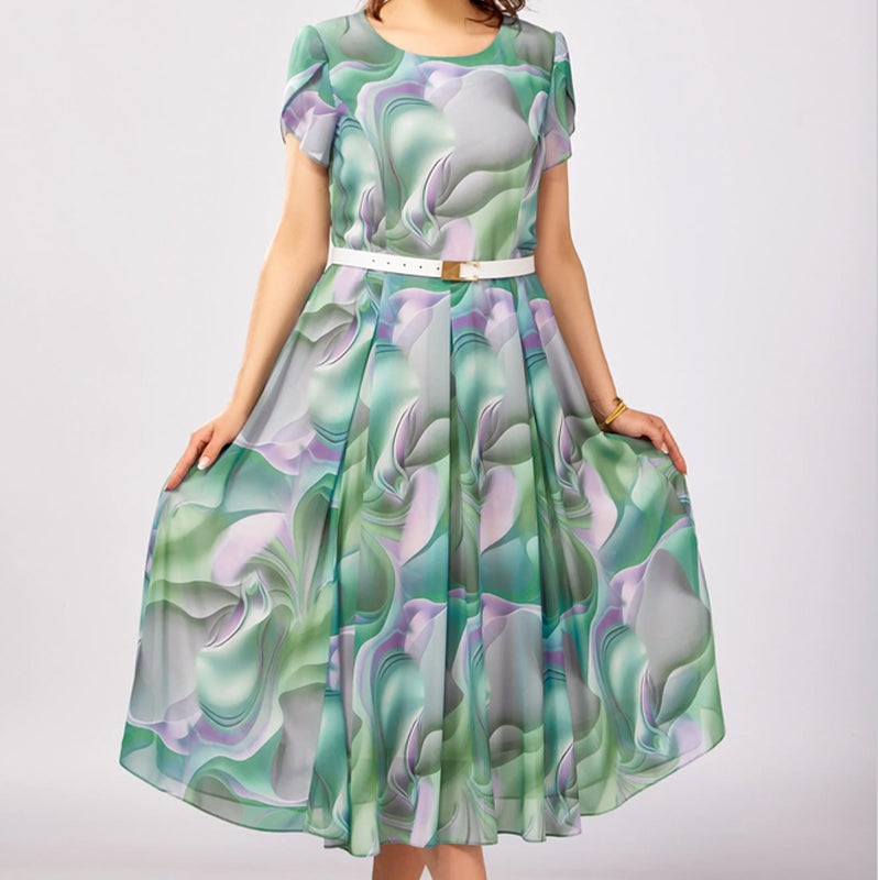 💞Abstraktní květinové fantasy šaty (s páskem)
