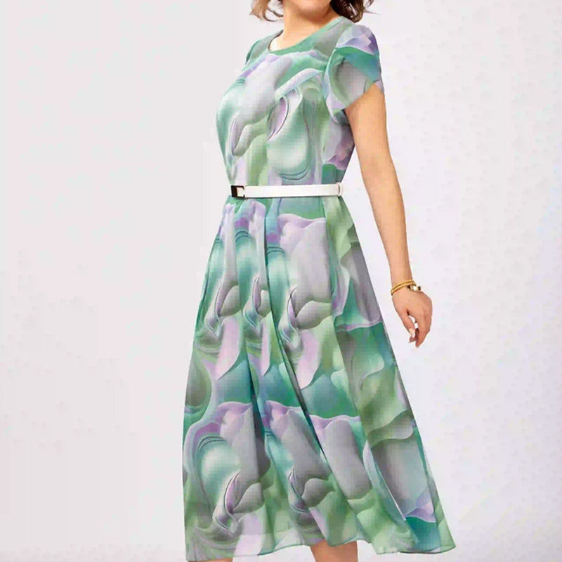 💞Abstraktní květinové fantasy šaty (s páskem)