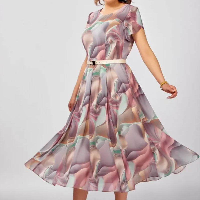 💞Abstraktní květinové fantasy šaty (s páskem)