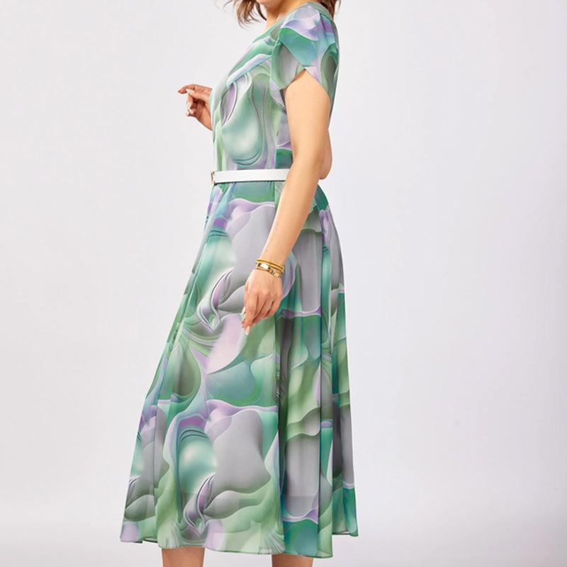 💞Abstraktní květinové fantasy šaty (s páskem)