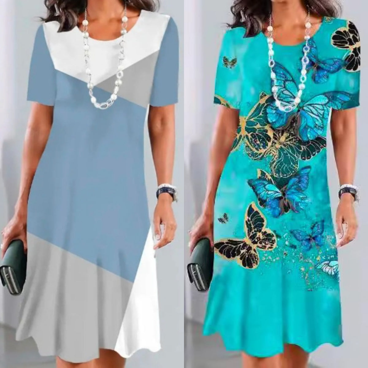 Dámské plisované šaty v barevném provedení