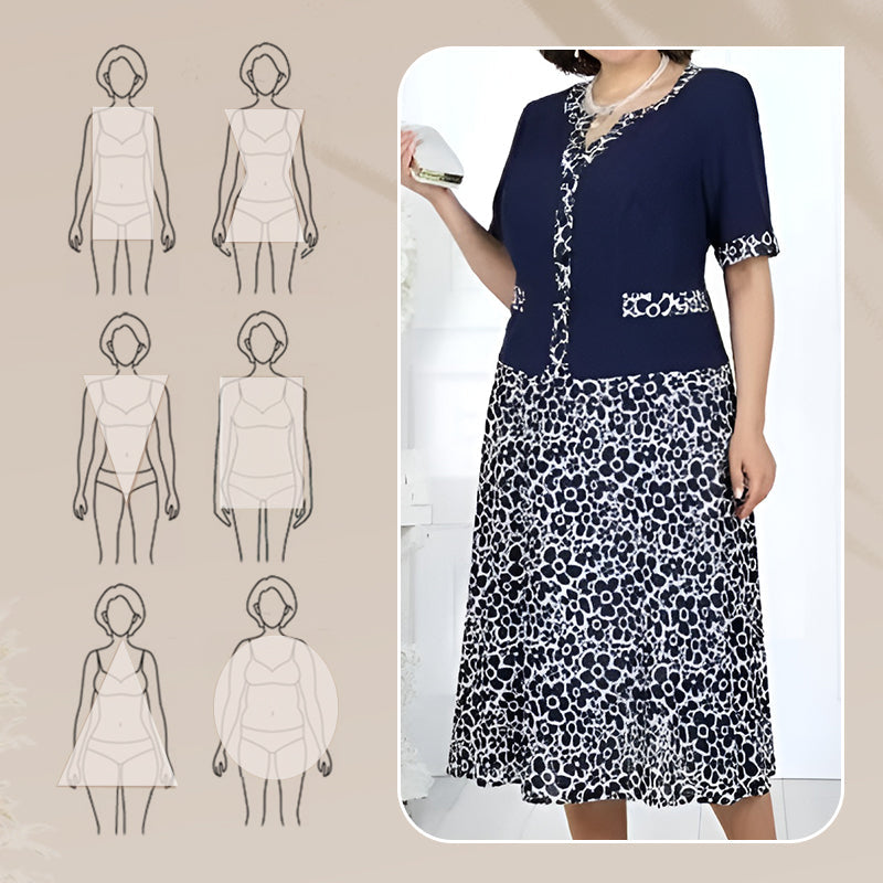 Dámské elegantní dvoudílné šaty s imitací květinového vzoru