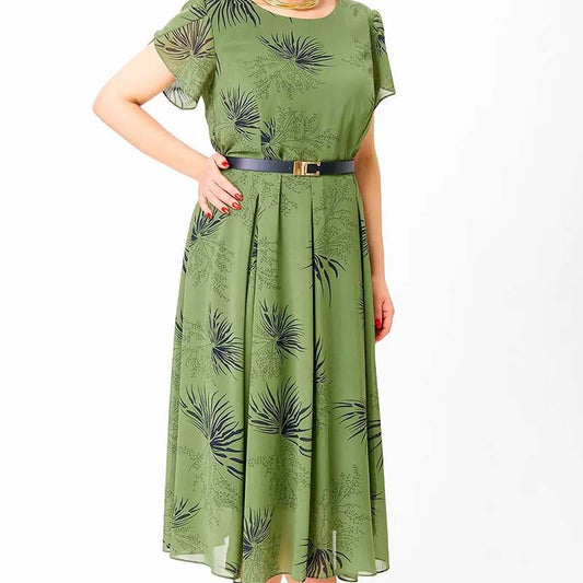 🔥 Šaty áčkového střihu s páskem | Letní šaty s květinovým vzorem