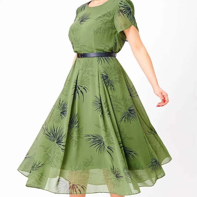 🔥 Šaty áčkového střihu s páskem | Letní šaty s květinovým vzorem