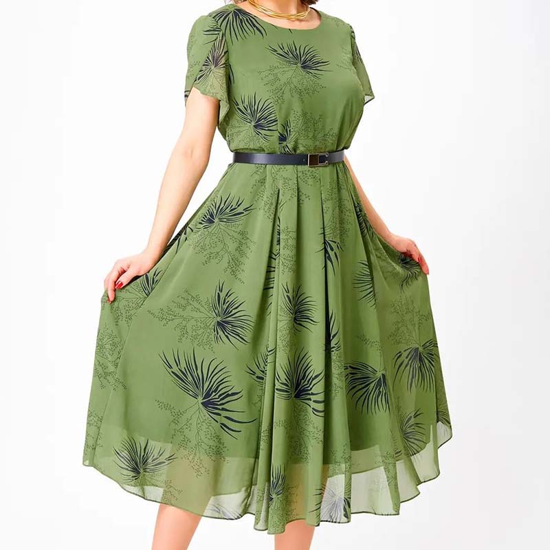 🔥 Šaty áčkového střihu s páskem | Letní šaty s květinovým vzorem