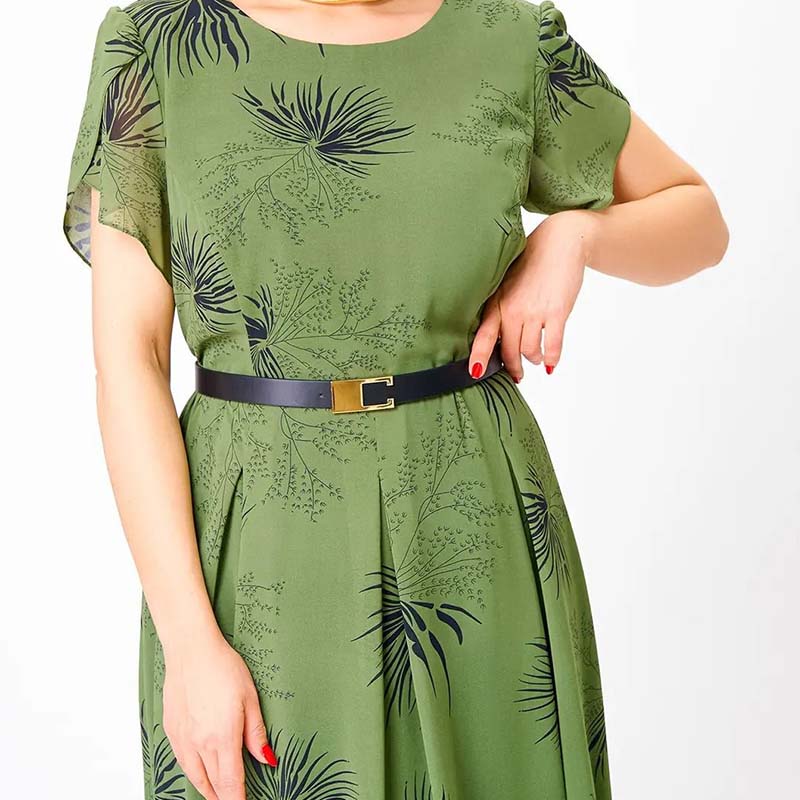 🔥 Šaty áčkového střihu s páskem | Letní šaty s květinovým vzorem