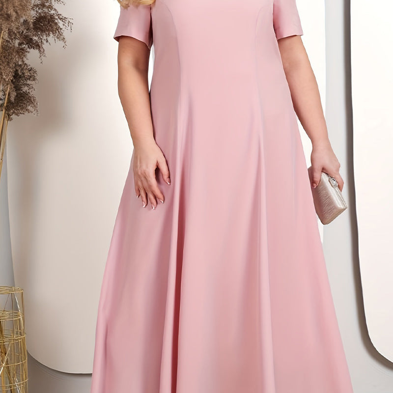 ✨Dámské jednobarevné šaty s krajkovou vyšívanou bundou