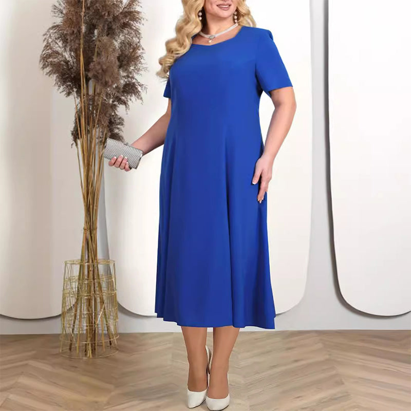 ✨Dámské jednobarevné šaty s krajkovou vyšívanou bundou