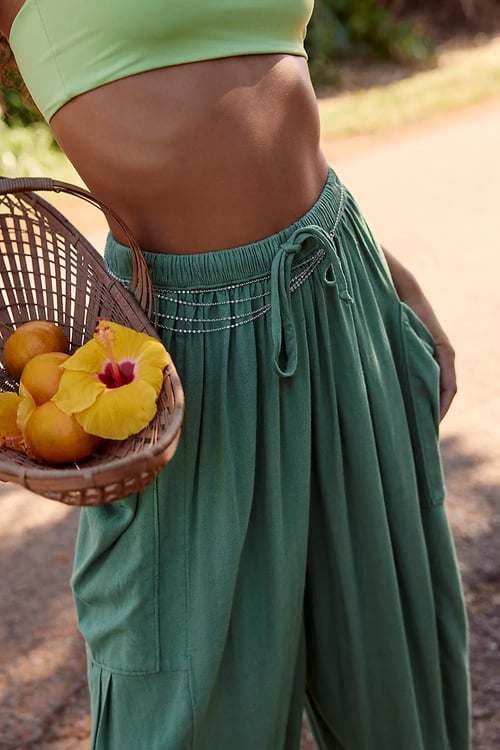 🍁Lehké bavlněné kalhoty s vysokým pasem