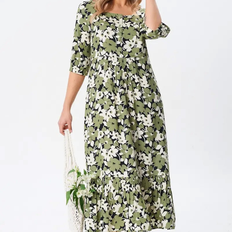 🔥Ležérní květinové šaty s polovičním rukávem pro ženy