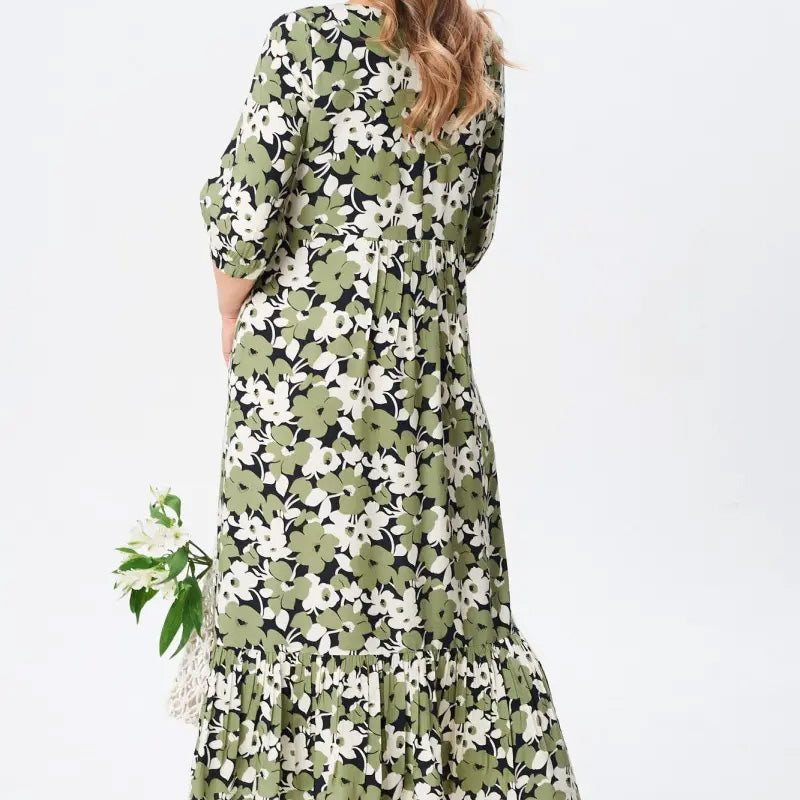 🔥Ležérní květinové šaty s polovičním rukávem pro ženy