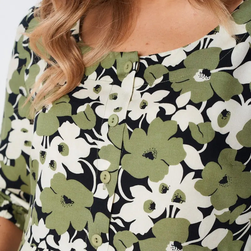 🔥Ležérní květinové šaty s polovičním rukávem pro ženy