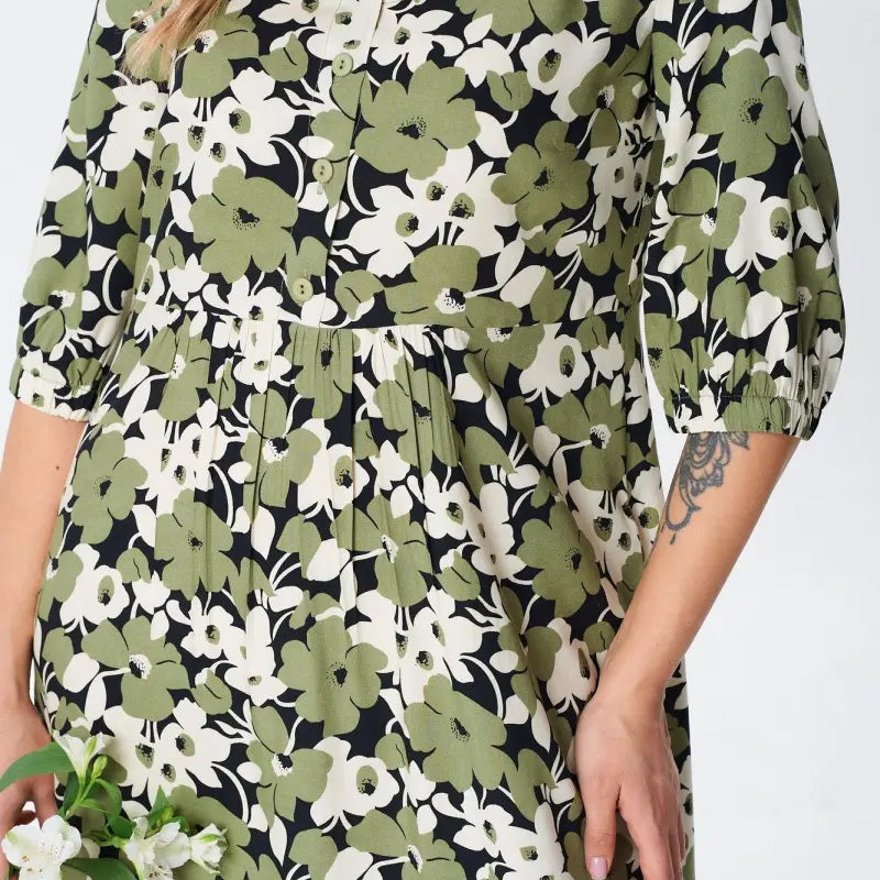 🔥Ležérní květinové šaty s polovičním rukávem pro ženy