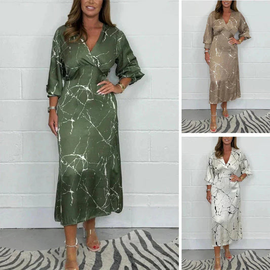 Šaty s dlouhým rukávem a výstřihem do V 🥰