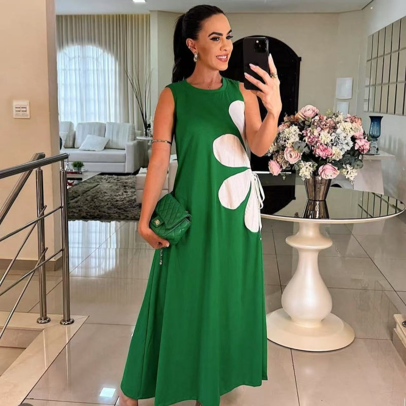 👗 Dámské šaty bez rukávů s květinovým potiskem 🌸