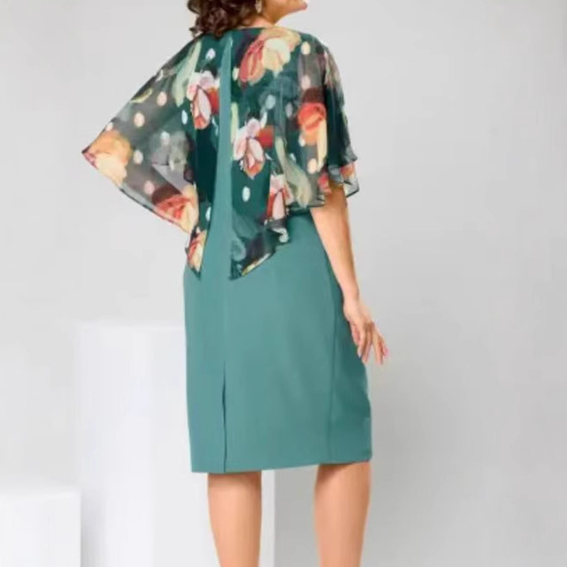 🌸 Elegantní květinové šaty s kulatým výstřihem pro ženy