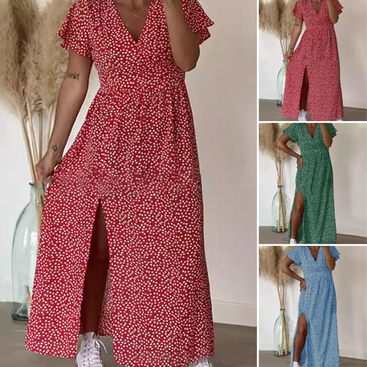 Sexy dámské maxi šaty s bočními rozparky