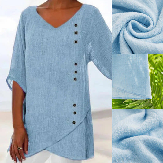 ✨Nový dámský romantický elegantní volný top s výstřihem do V