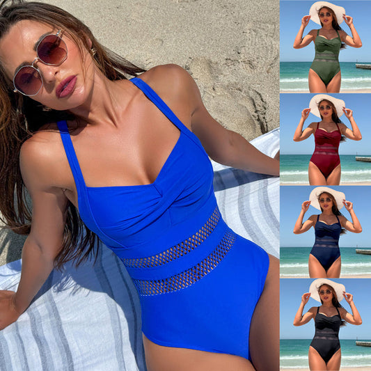 🔥🥰Dámské jednodílné plavky se síťovanými detaily🌟👙