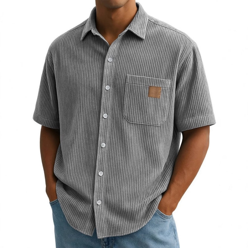 🔥Pánské košile s krátkým rukávem a vintage klopami