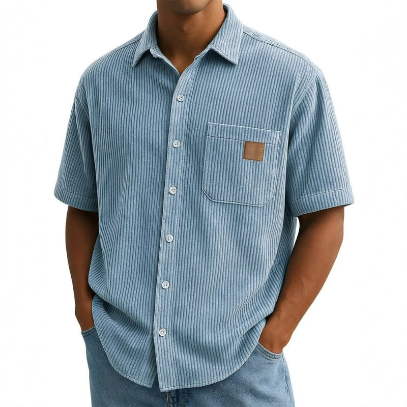 🔥Pánské košile s krátkým rukávem a vintage klopami