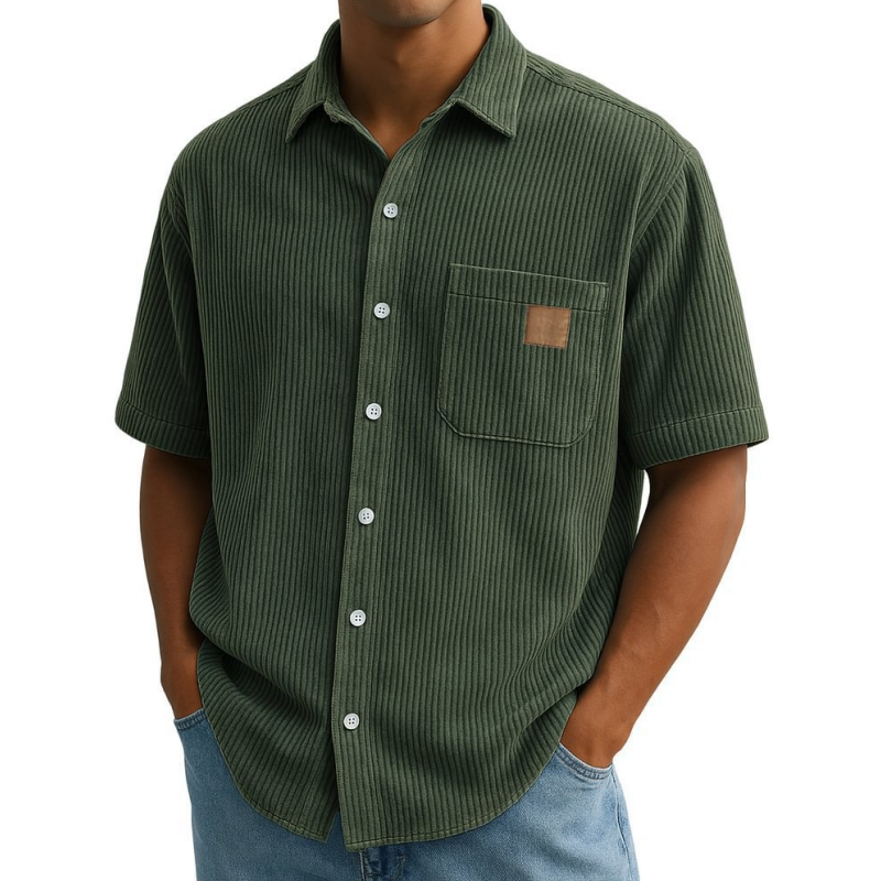 🔥Pánské košile s krátkým rukávem a vintage klopami