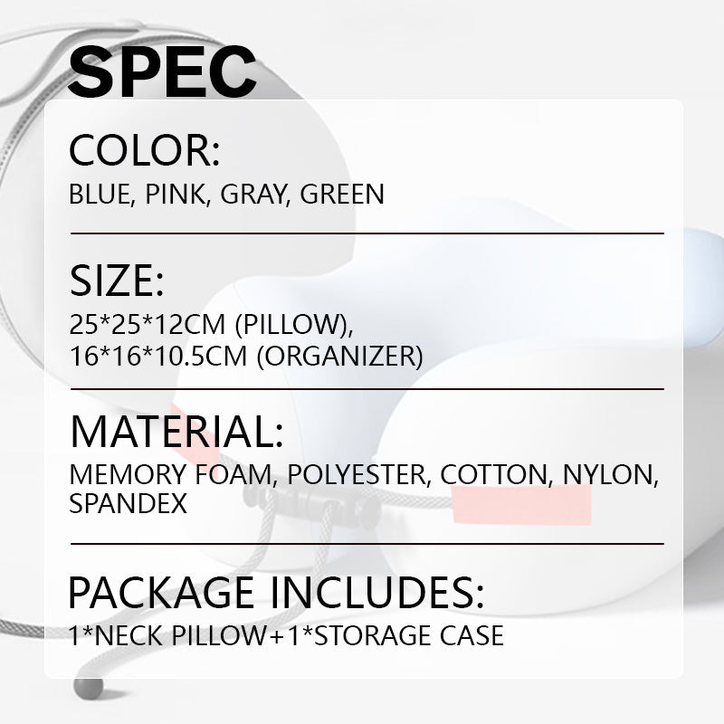 😴 Polštář na krk z paměťové pěny ve tvaru U