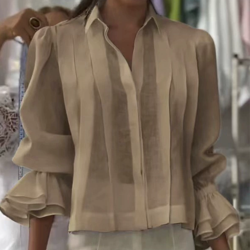 【S-3XL】✨🌼Elegantní košile s volánky a plisovaným vzorem