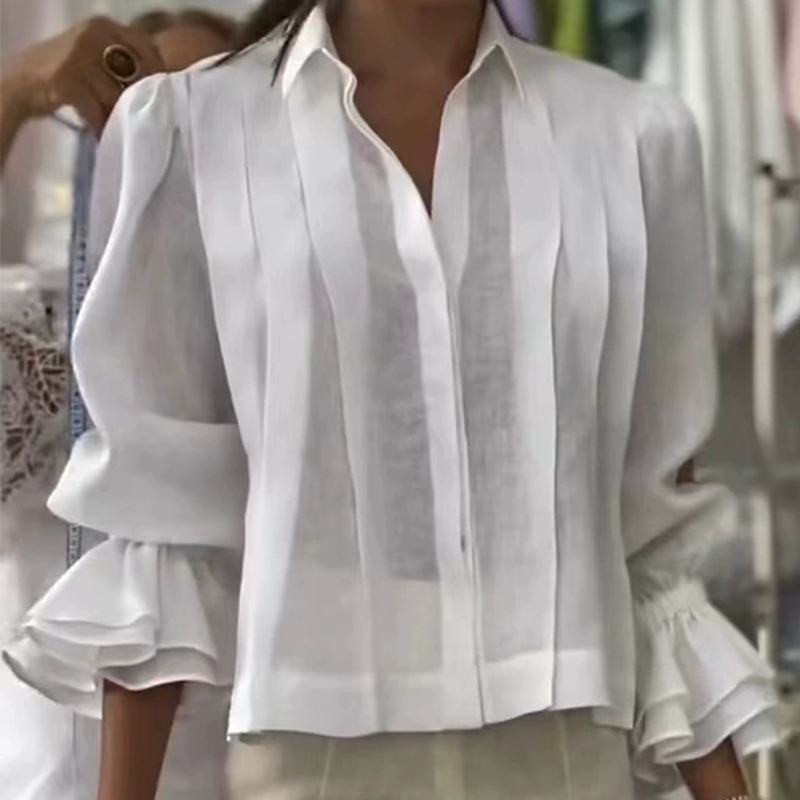 【S-3XL】✨🌼Elegantní košile s volánky a plisovaným vzorem