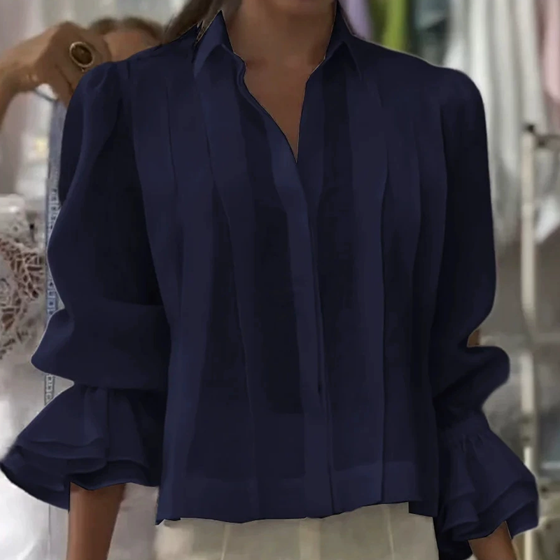 【S-3XL】✨🌼Elegantní košile s volánky a plisovaným vzorem