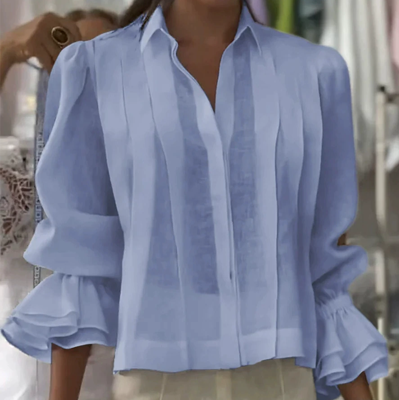 【S-3XL】✨🌼Elegantní košile s volánky a plisovaným vzorem