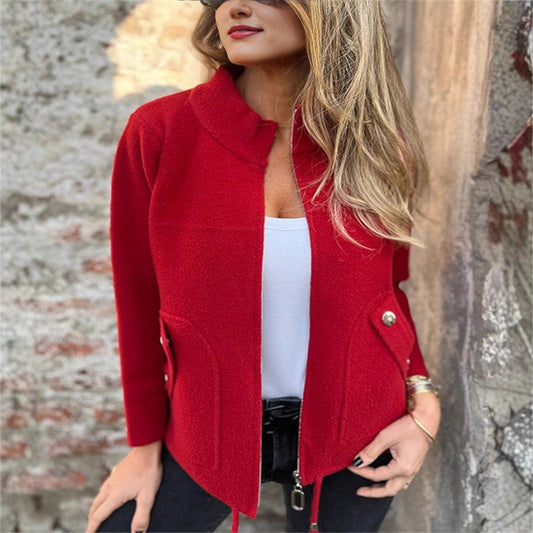 🧥 Ležérní bunda s vysokým límcem a zipem