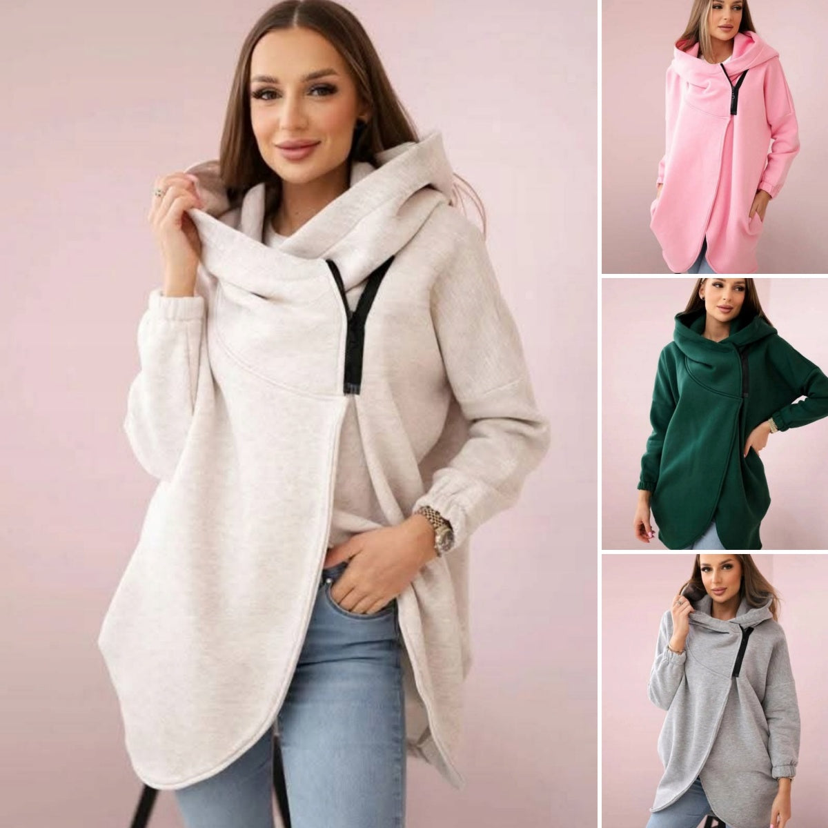 😍 (S-4XL) 🌼 Dámská silná oversized mikina s kapucí
