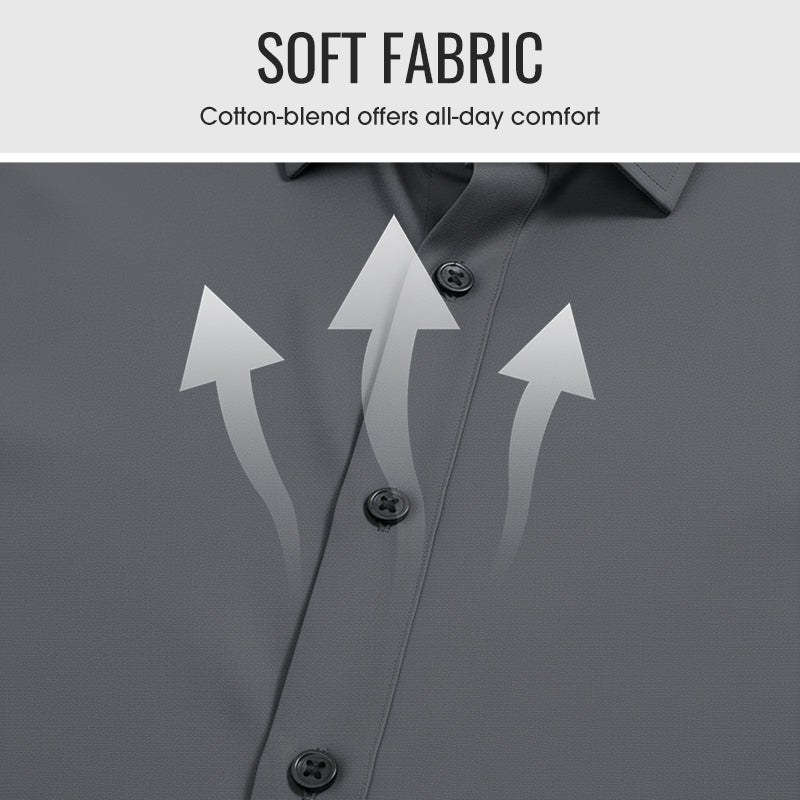 Pánská jednobarevná košile s dlouhým rukávem - nemačkavý materiál