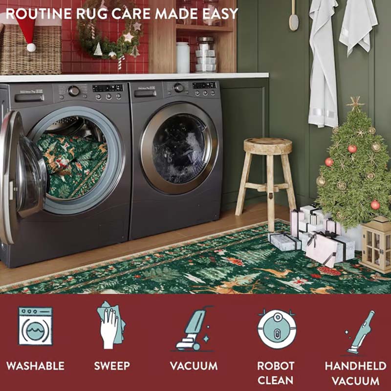 Měkký, protiskluzový vánoční koberec pro domácí dekoraci