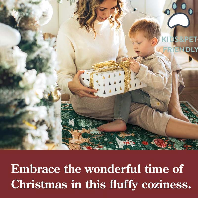 Měkký, protiskluzový vánoční koberec pro domácí dekoraci