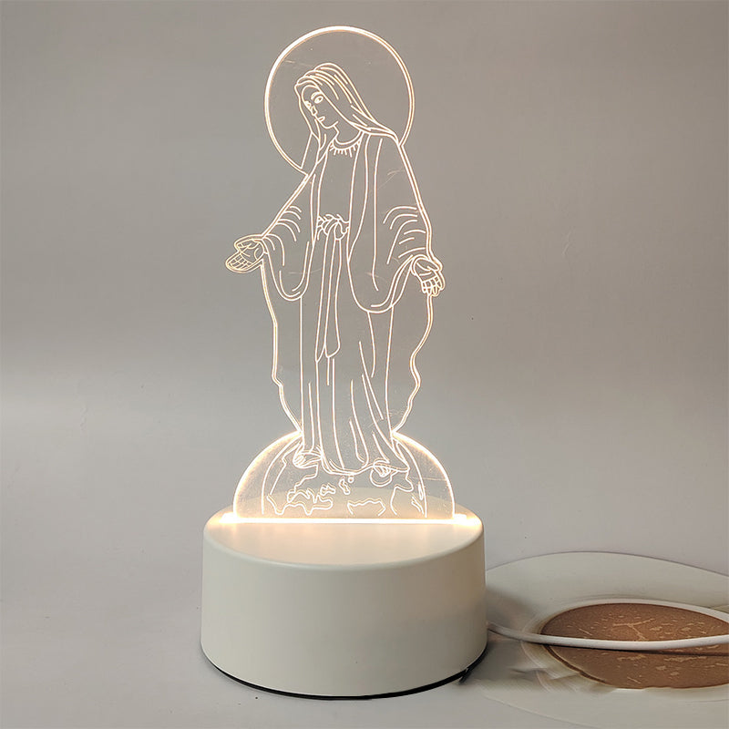 🌙 Mír a víra v jednom světle – 3D noční lampa s Ježíšem