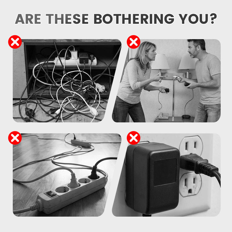 🔌⚡Chytrý napájecí kabel s USB porty (EU zástrčka)
