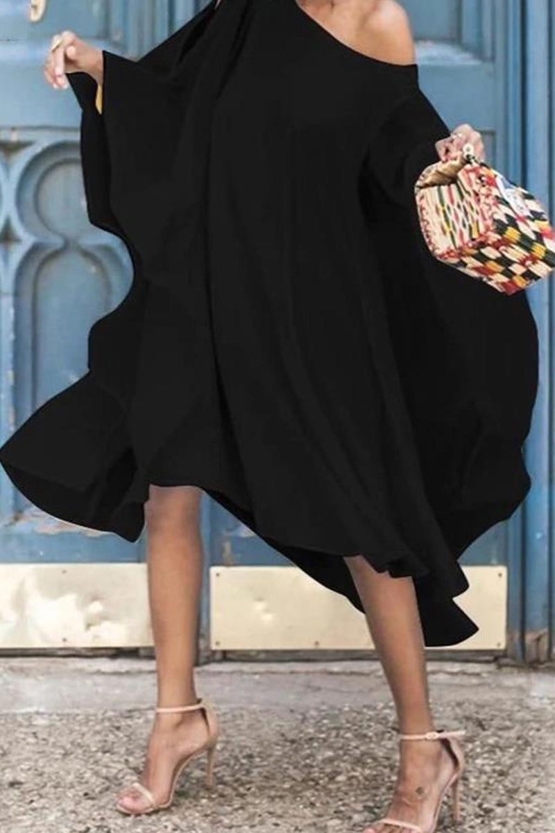 Dámské šifonové pulovry s kulatým výstřihem s nepravidelnou sukní