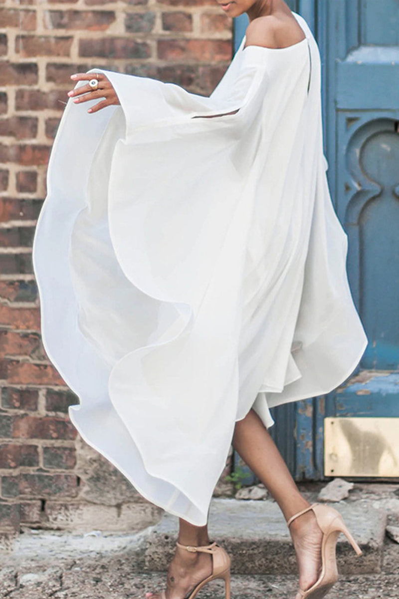 Dámské šifonové pulovry s kulatým výstřihem s nepravidelnou sukní